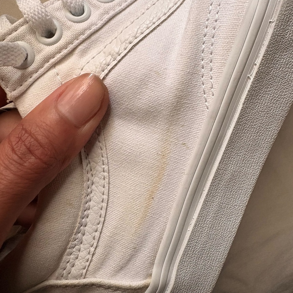 Classic Vans White Canvas Women’s Sneakers 10 - Picture 3 of 5